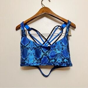 Lululemon Athletica Blue Patterned Sports Bra